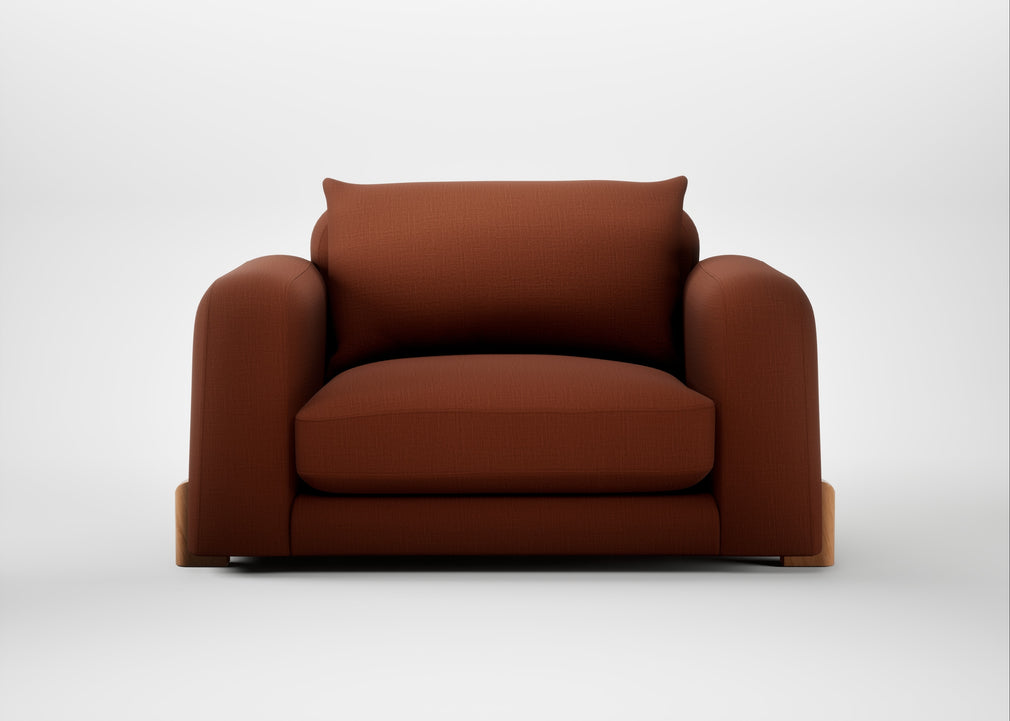 Nuvola Loveseat Smart Cotton Linen Rust / Natural
