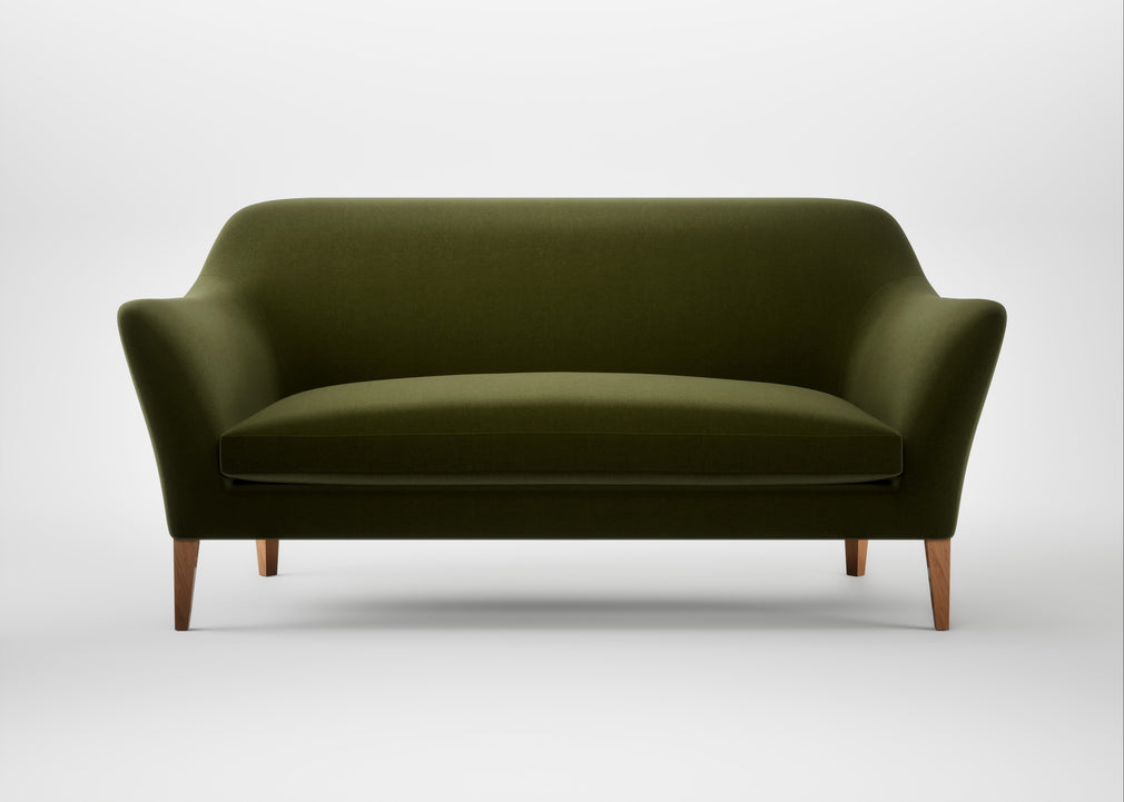 Wallis 3 Seater Sofa Cotton Velvet Evergreen / Natural