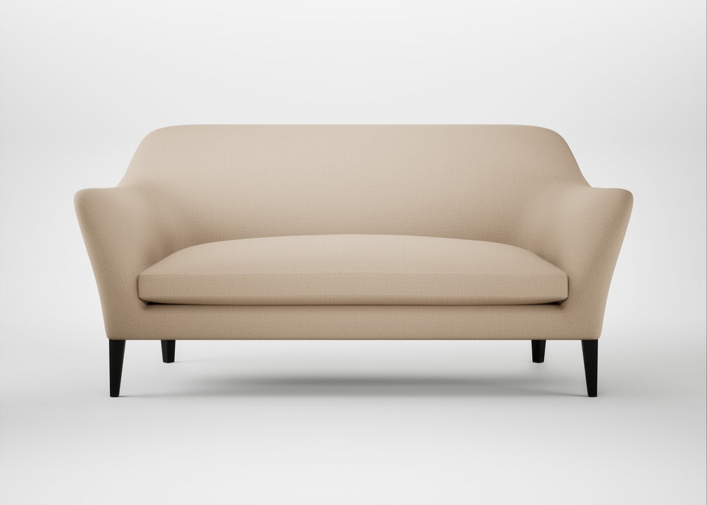 Wallis 3 Seater Sofa Smart Cotton Linen Rice / Black