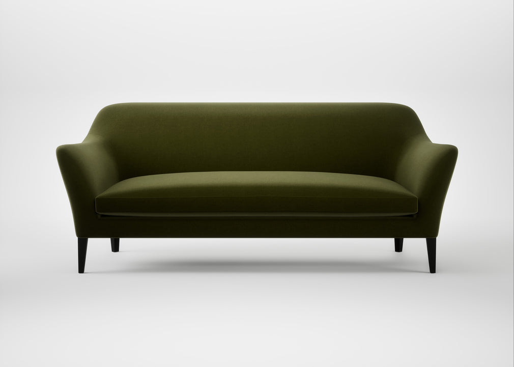 Wallis 4 Seater Sofa Cotton Velvet Evergreen / Black