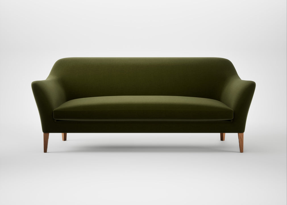Wallis 4 Seater Sofa Cotton Velvet Evergreen / Natural