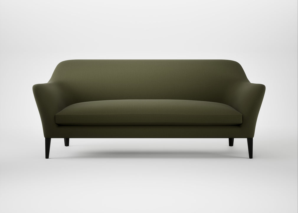 Wallis 4 Seater Sofa Smart Cotton Linen Myrtle / Black