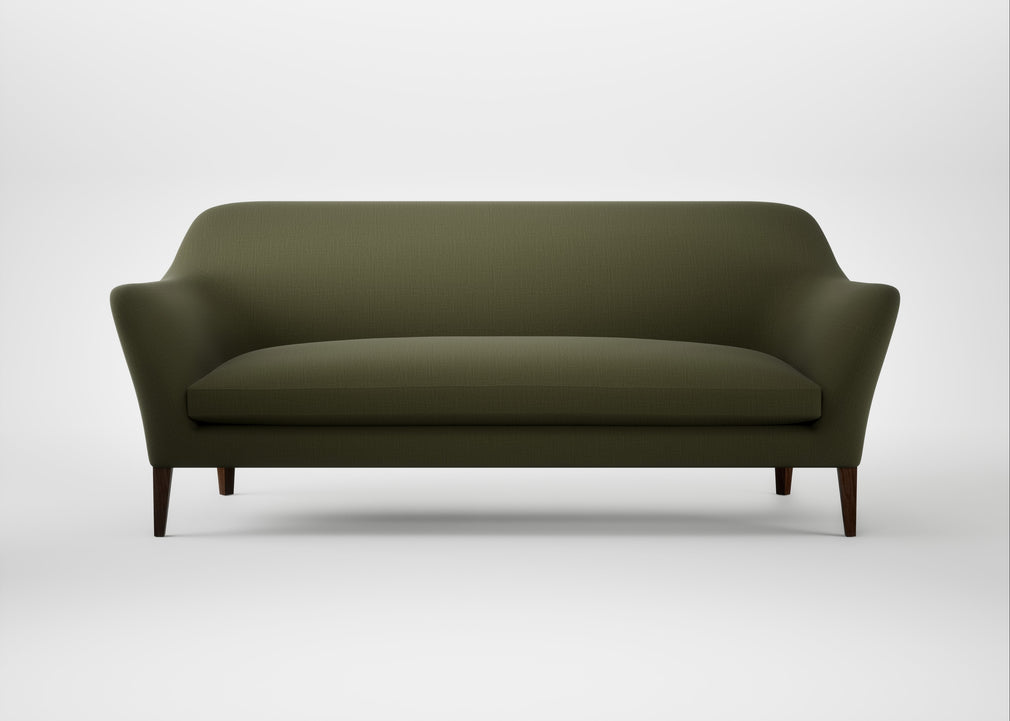 Wallis 4 Seater Sofa Smart Cotton Linen Myrtle / Walnut Stained