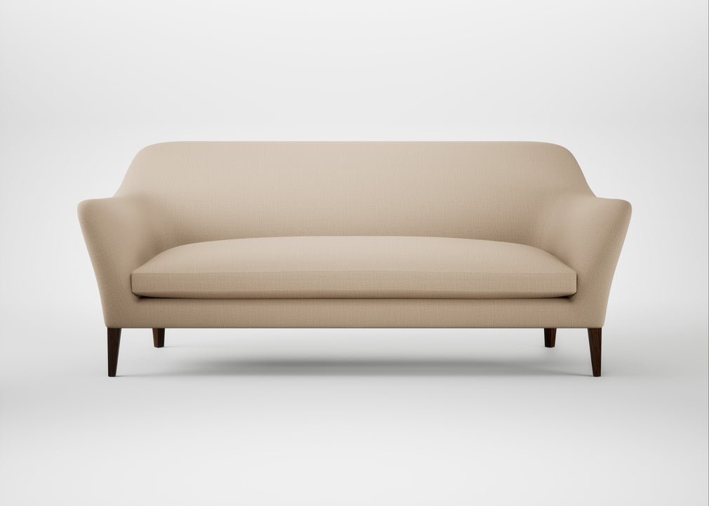 Wallis 4 Seater Sofa Smart Cotton Linen Rice / Walnut Stained