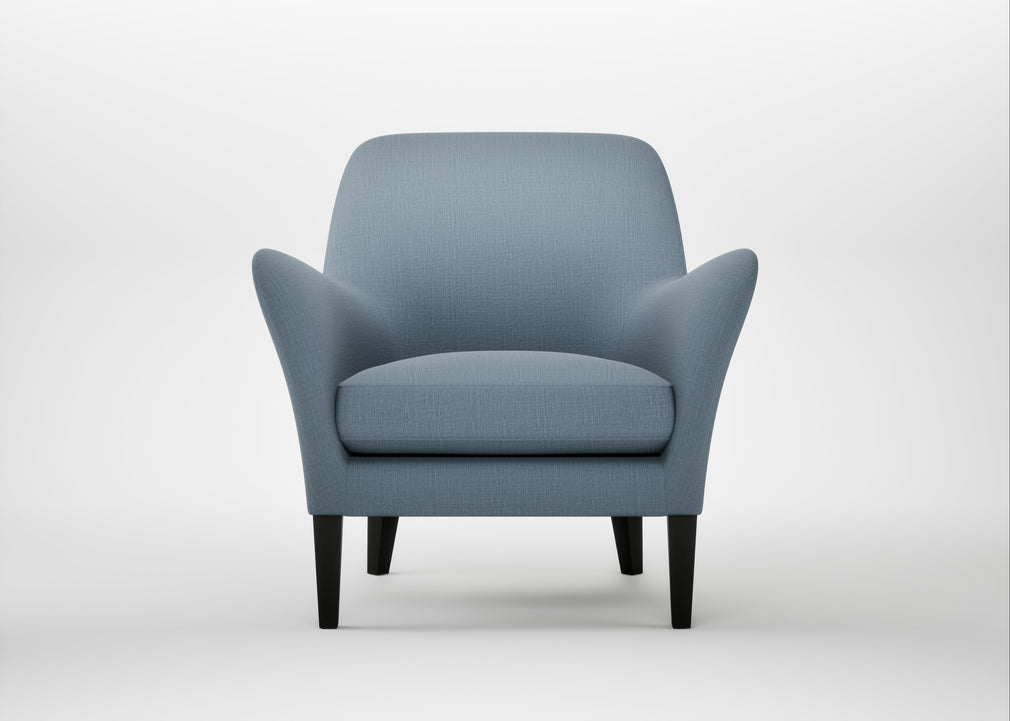 Wallis Armchair Smart Cotton Linen Celestial / Black