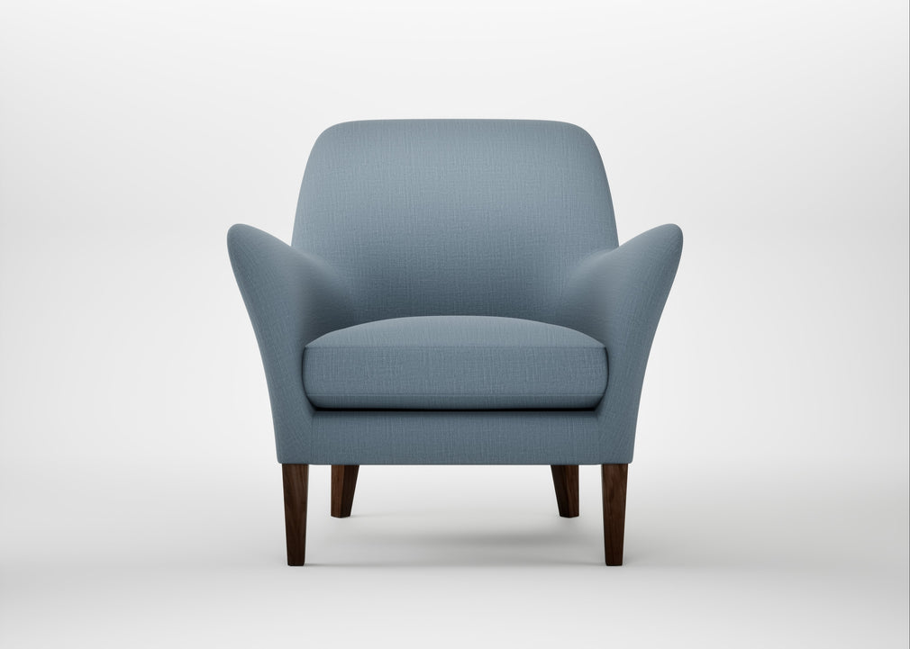 Wallis Armchair Smart Cotton Linen Celestial / Walnut Stained