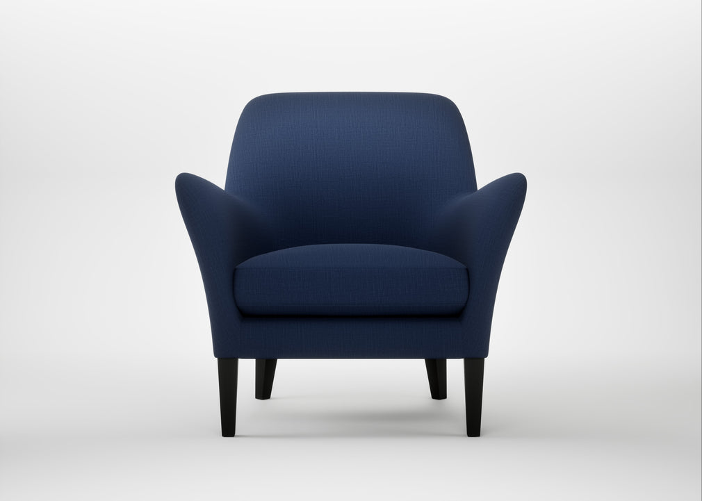 Wallis Armchair Smart Cotton Linen Indigo / Black