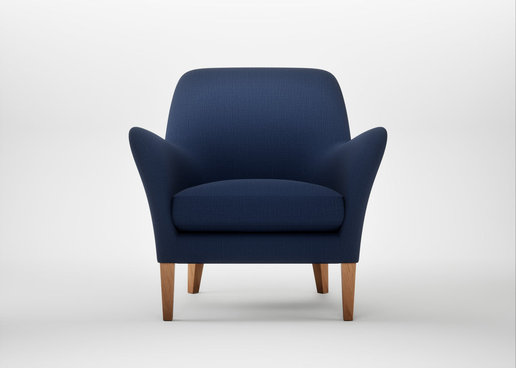 Wallis Armchair Smart Cotton Linen Indigo / Natural