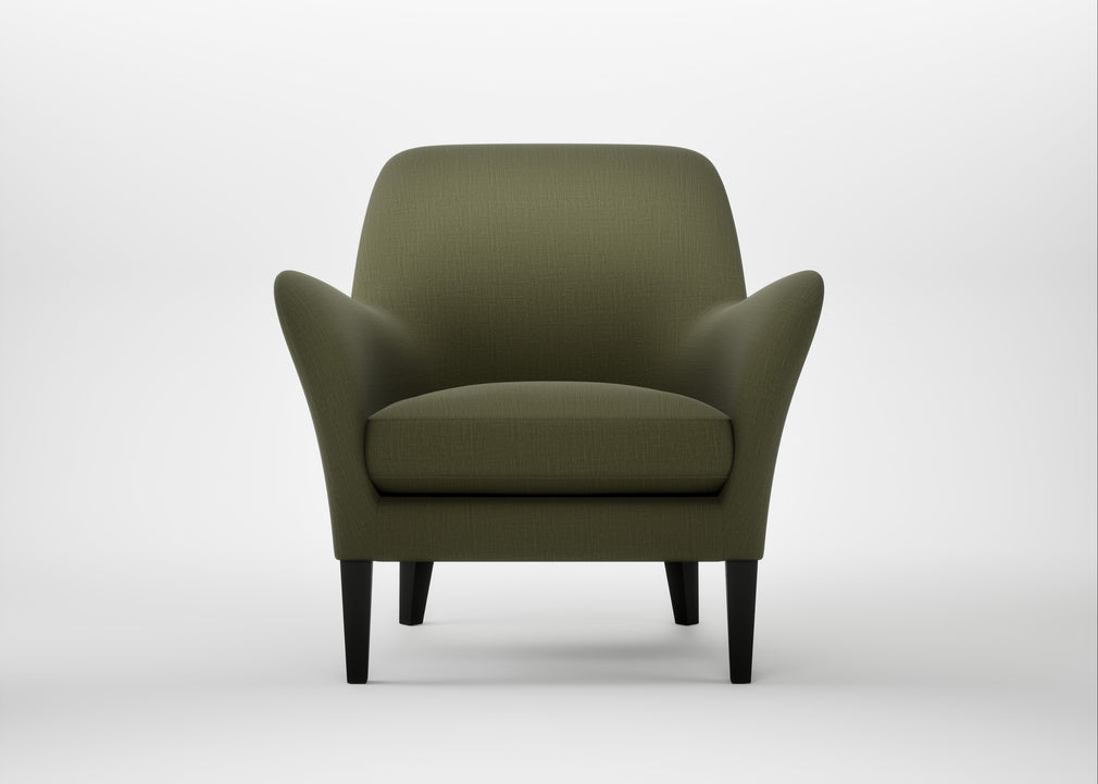 Wallis Armchair Smart Cotton Linen Myrtle / Black