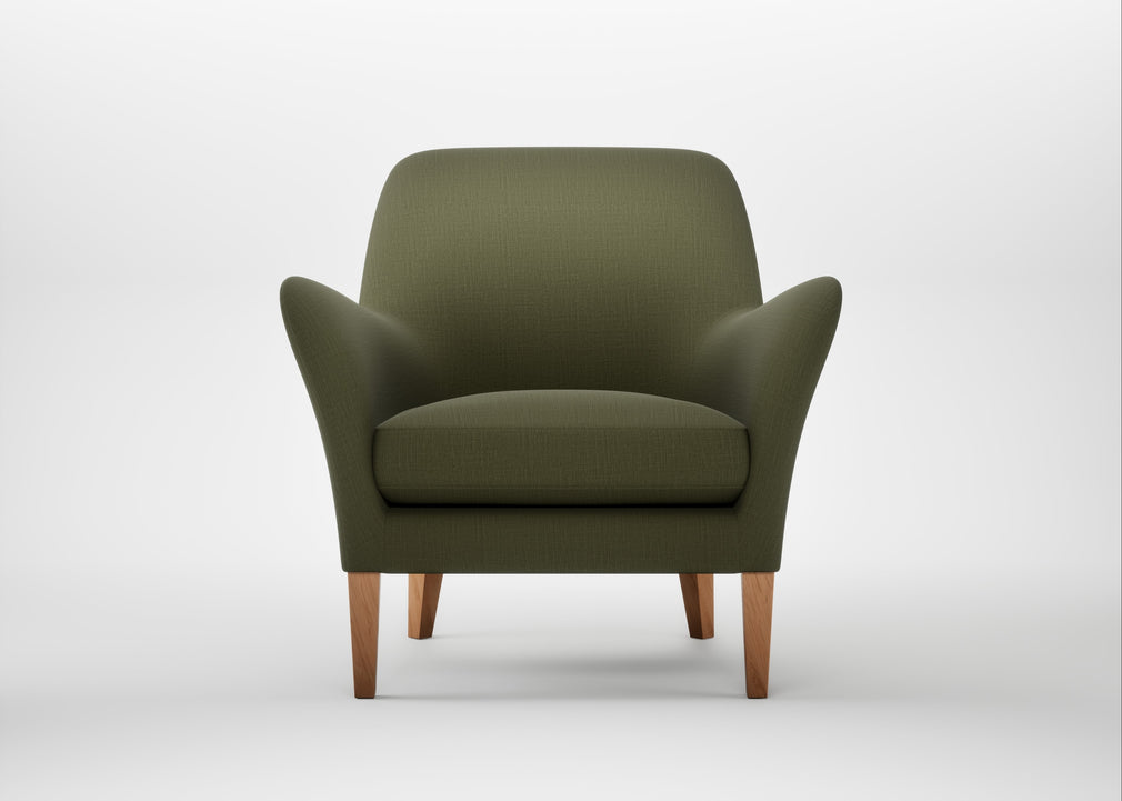 Wallis Armchair Smart Cotton Linen Myrtle / Natural