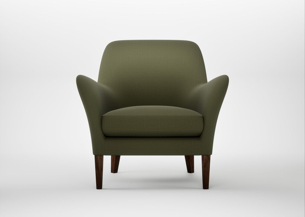Wallis Armchair Smart Cotton Linen Myrtle / Walnut Stained
