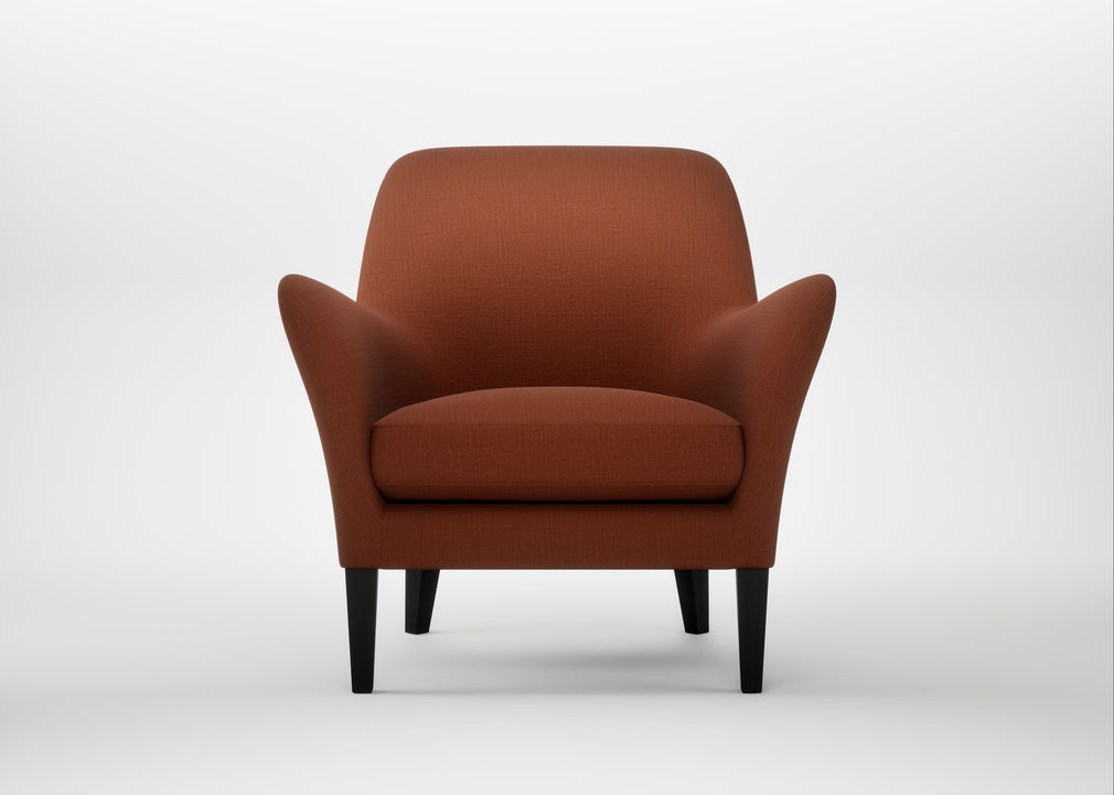 Wallis Armchair Smart Cotton Linen Rust / Black