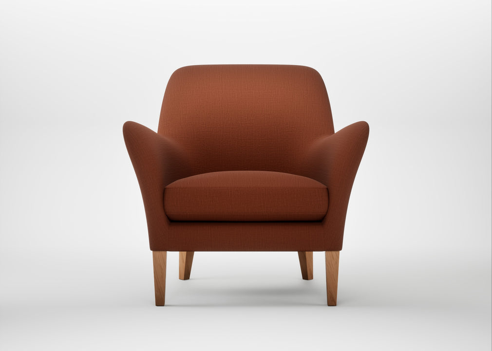 Wallis Armchair Smart Cotton Linen Rust / Natural