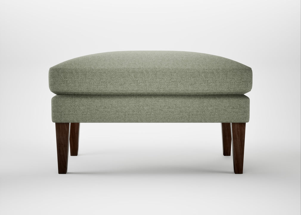 Wallis Ottoman Capelo Linen-Cotton Sage / Walnut Stained