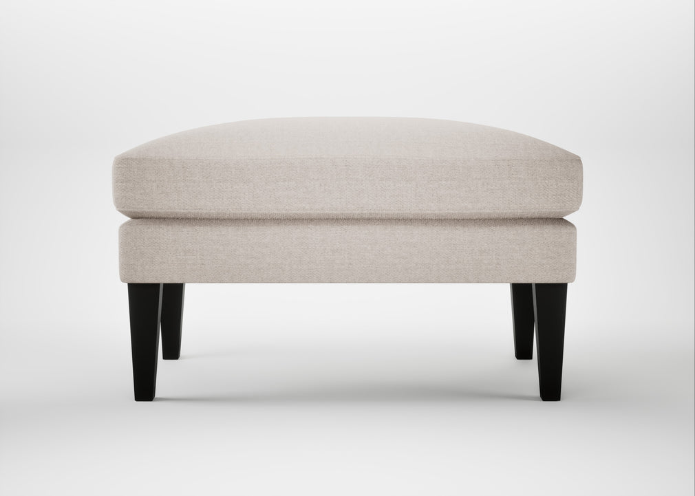 Wallis Ottoman Capelo Linen-Cotton Sesame / Black