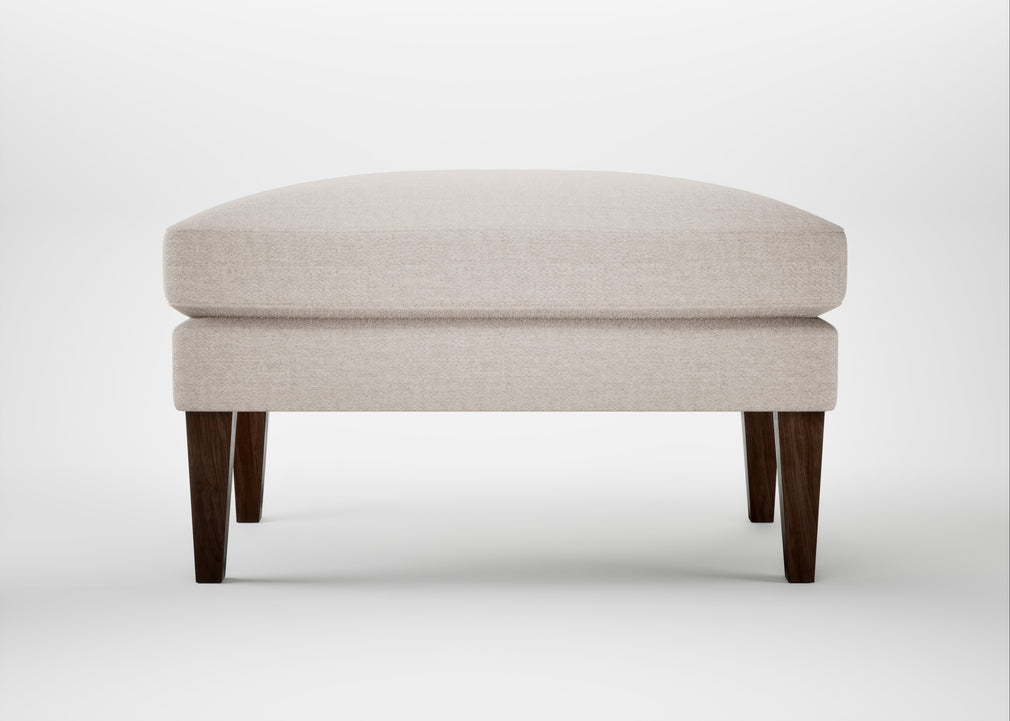 Wallis Ottoman Capelo Linen-Cotton Sesame / Walnut Stained