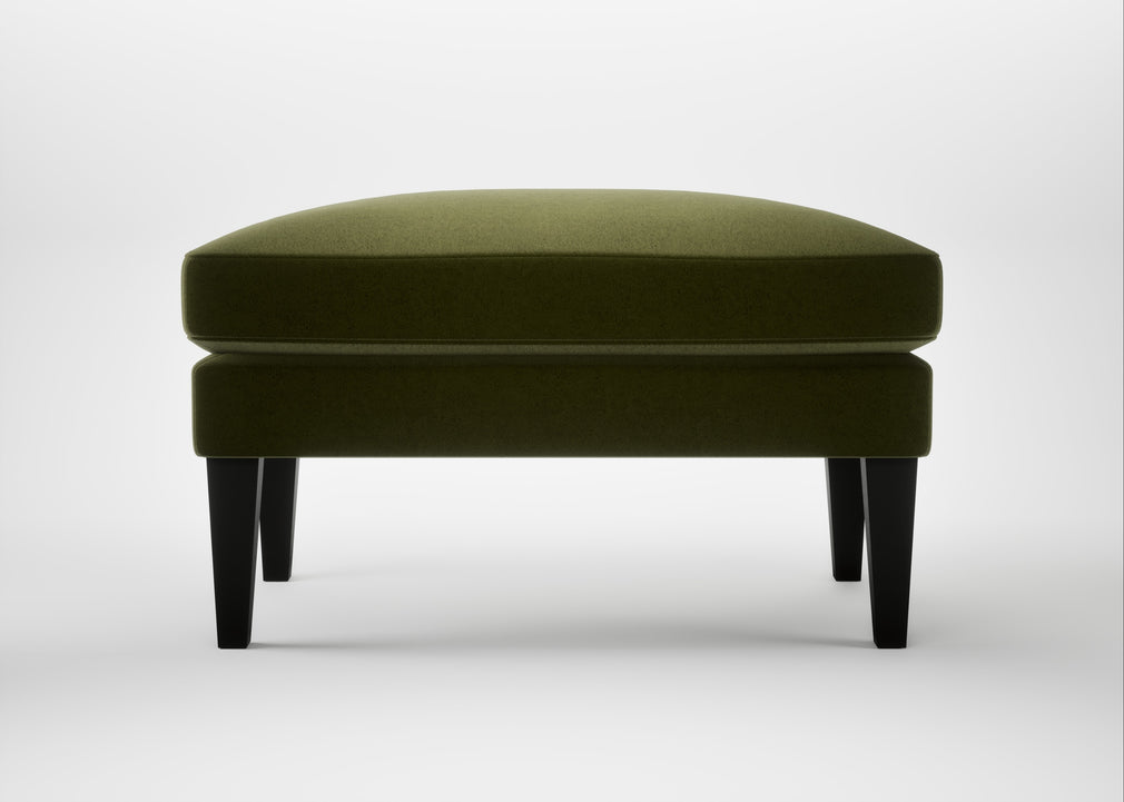 Wallis Ottoman Cotton Velvet Evergreen / Black