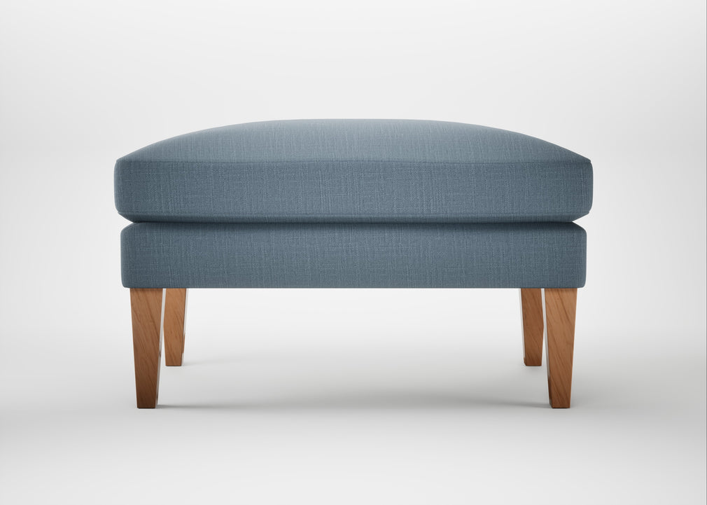 Wallis Ottoman Smart Cotton Linen Celestial / Natural