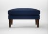 Wallis Ottoman Smart Cotton Linen Indigo / Walnut Stained