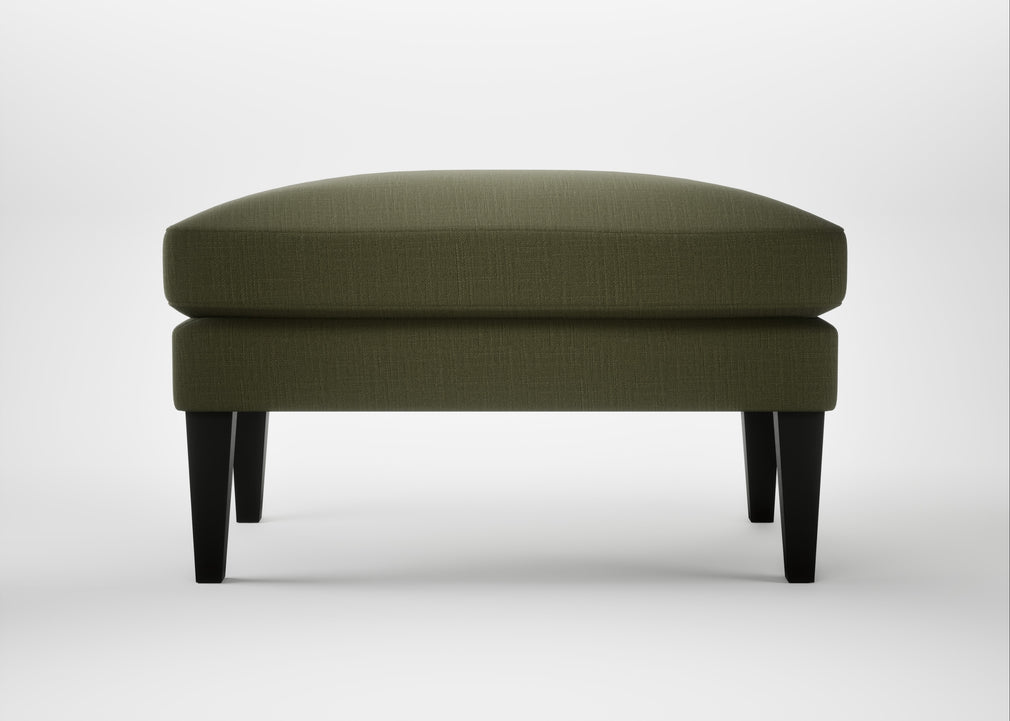 Wallis Ottoman Smart Cotton Linen Myrtle / Black