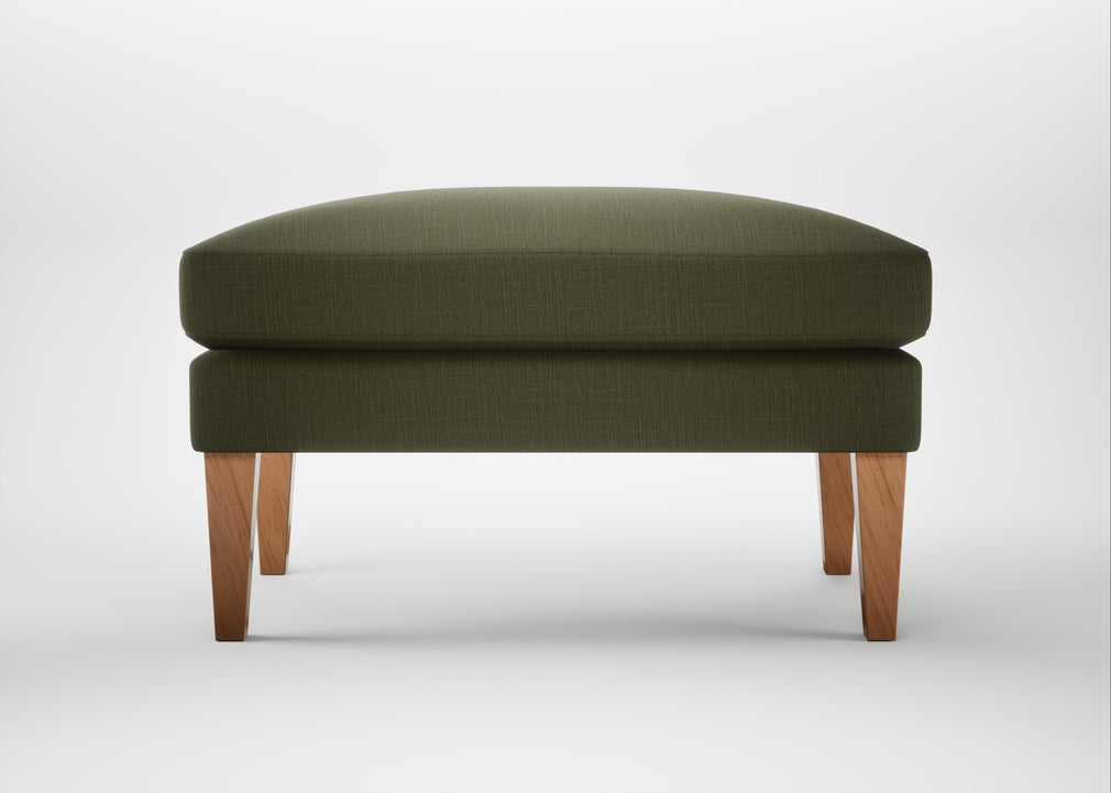 Wallis Ottoman Smart Cotton Linen Myrtle / Natural