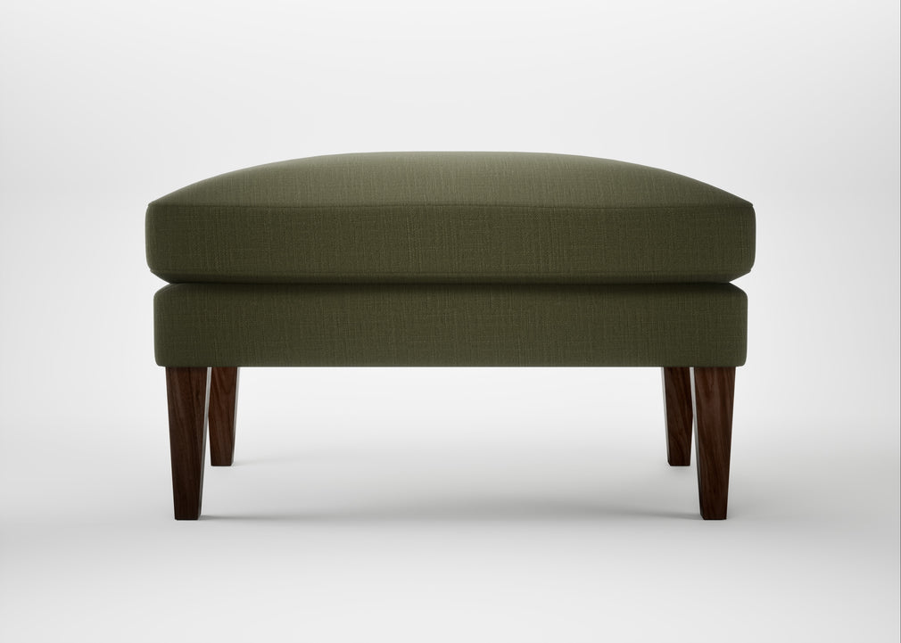 Wallis Ottoman Smart Cotton Linen Myrtle / Walnut Stained