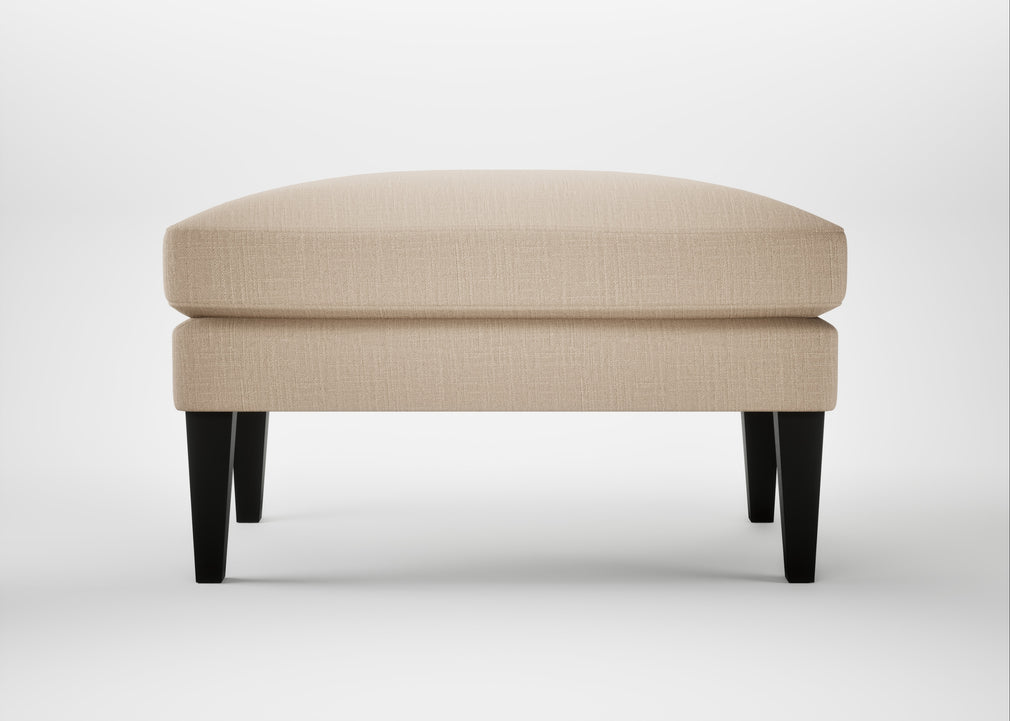 Wallis Ottoman Smart Cotton Linen Rice / Black