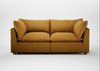 Wallis Ottoman Smart Cotton Linen Sahara / Walnut Stained