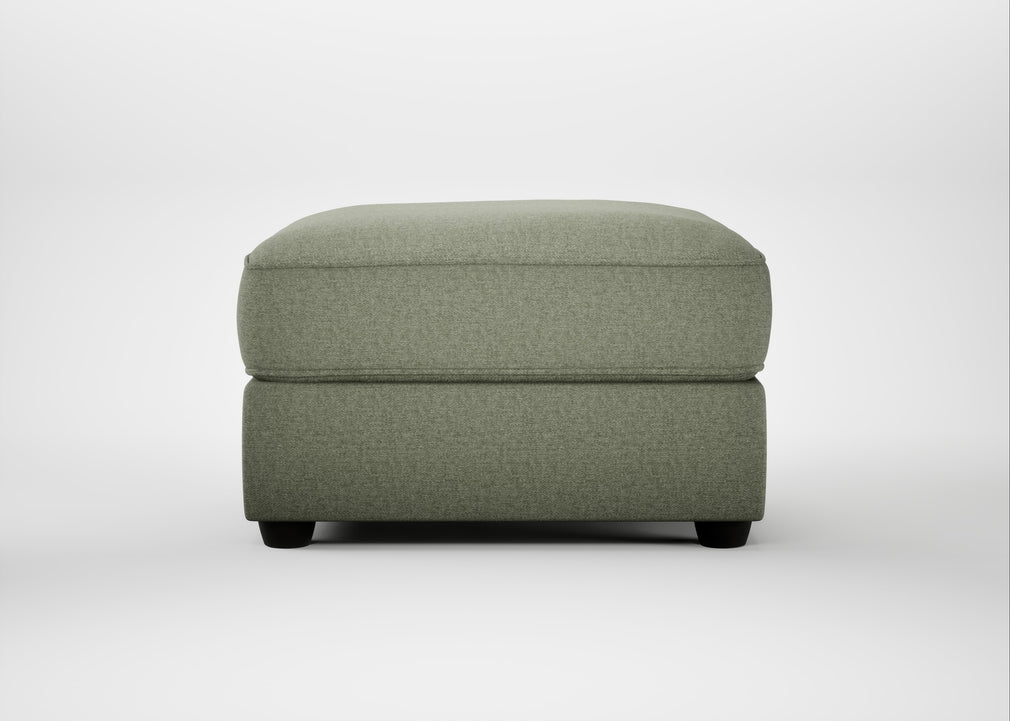 Tailor Rectangular Footstool Capelo Linen-Cotton Sage / Black