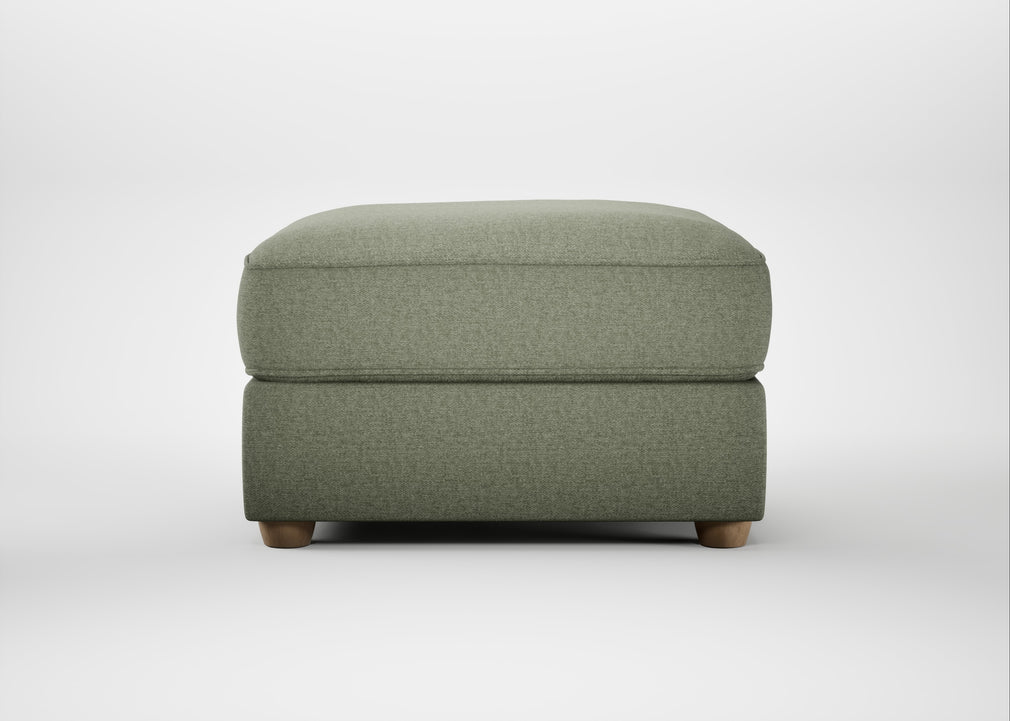 Tailor Rectangular Footstool Capelo Linen-Cotton Sage / Natural