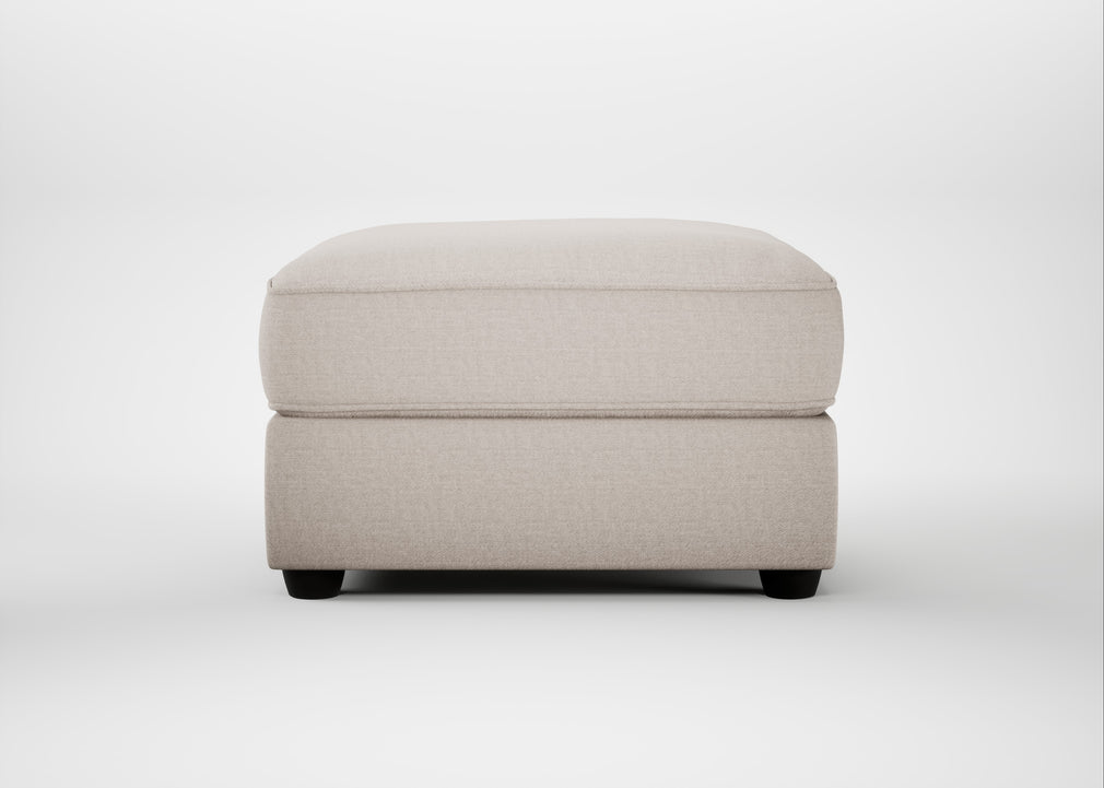 Tailor Rectangular Footstool Capelo Linen-Cotton Sesame / Black