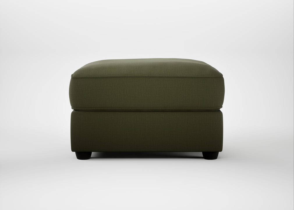 Tailor Rectangular Footstool Smart Cotton Linen Myrtle / Black