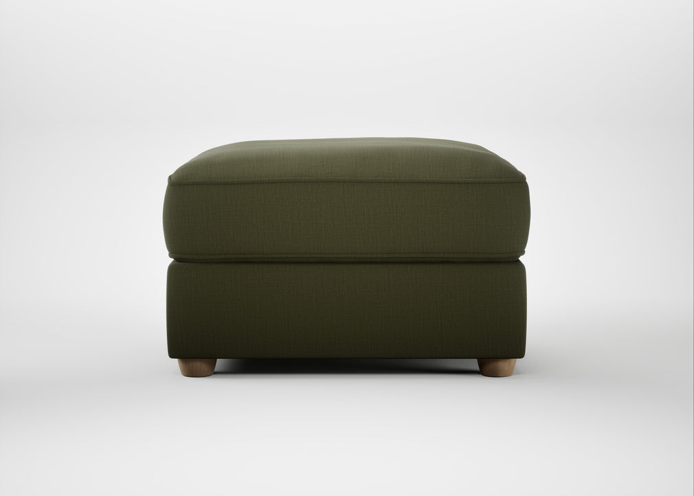 Tailor Rectangular Footstool Smart Cotton Linen Myrtle / Natural