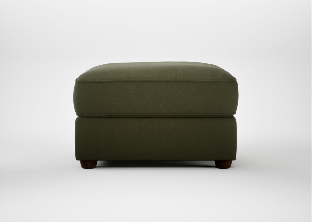 Tailor Rectangular Footstool Smart Cotton Linen Myrtle / Walnut Stained
