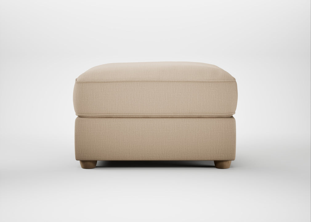 Tailor Rectangular Footstool Smart Cotton Linen Rice / Natural