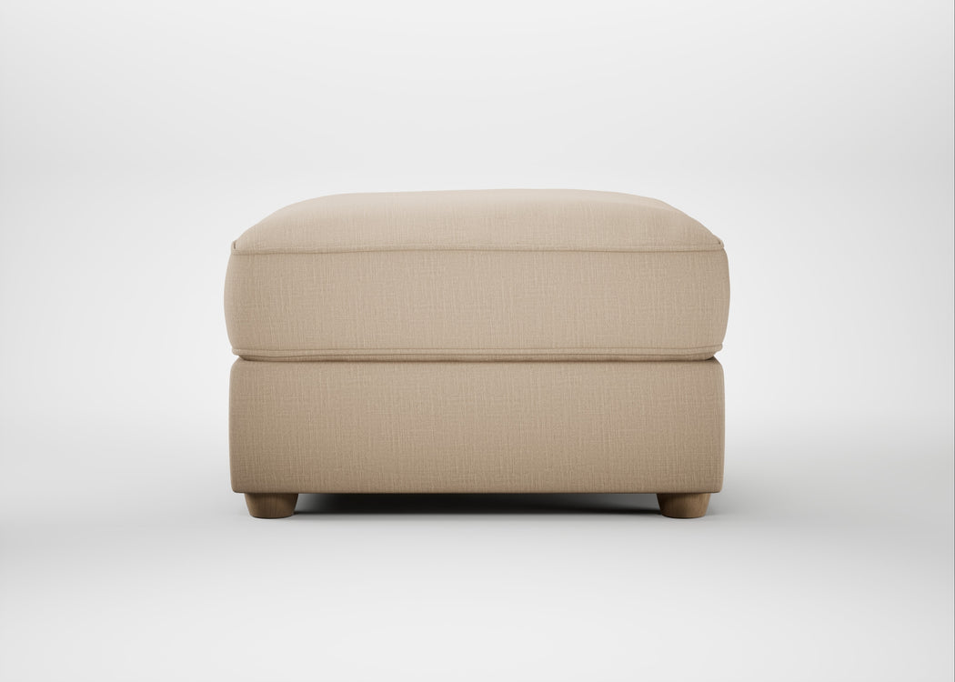 Tailor Rectangular Footstool Smart Cotton Linen Rice / Natural