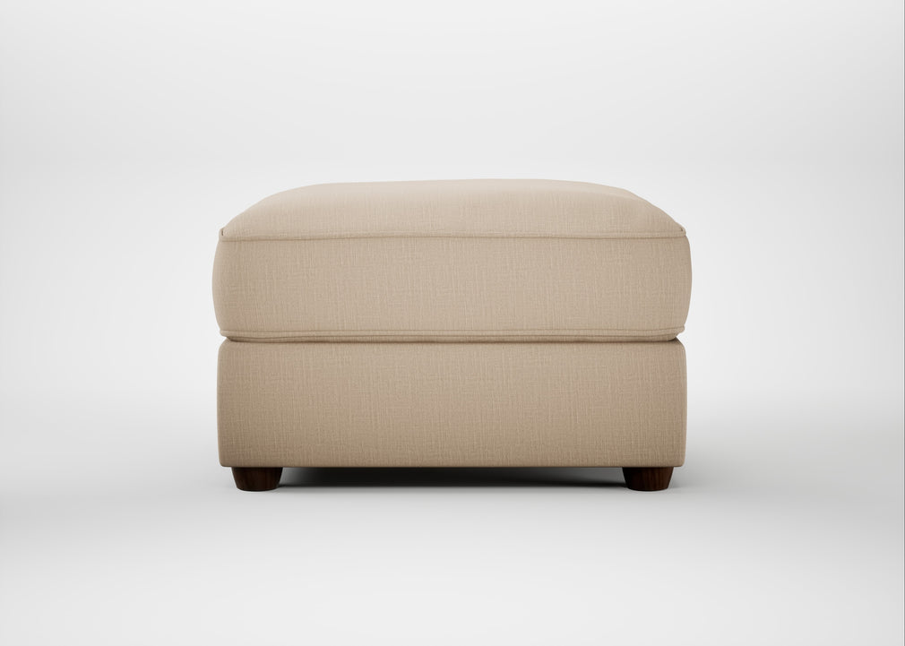 Tailor Rectangular Footstool Smart Cotton Linen Rice / Walnut Stained