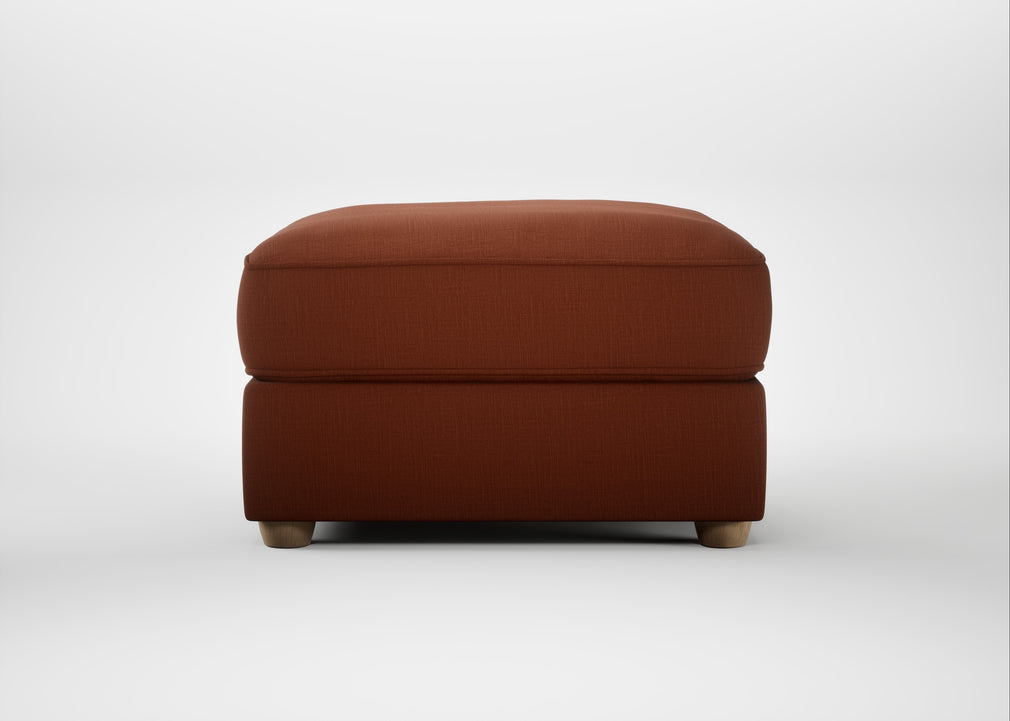 Tailor Rectangular Footstool Smart Cotton Linen Rust / Natural