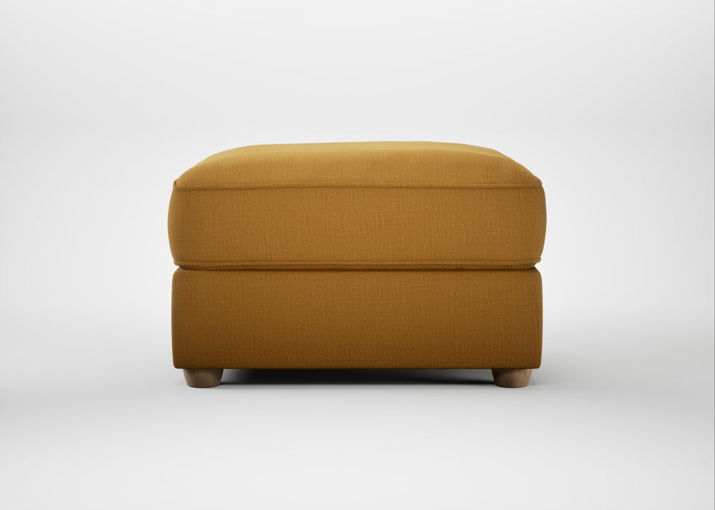 Tailor Rectangular Footstool Smart Cotton Linen Sahara / Natural
