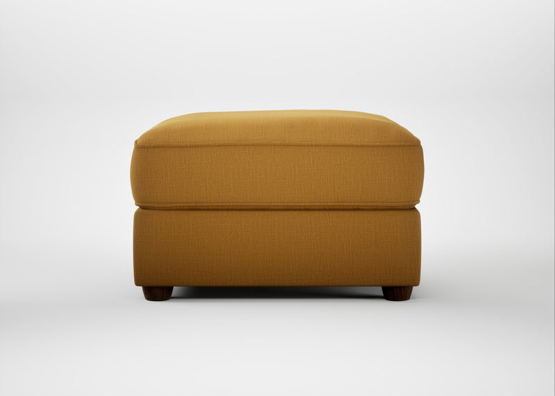 Tailor Rectangular Footstool Smart Cotton Linen Sahara / Walnut Stained