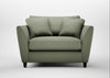 Torino Loveseat Capelo Linen-Cotton Sage / Walnut Stained