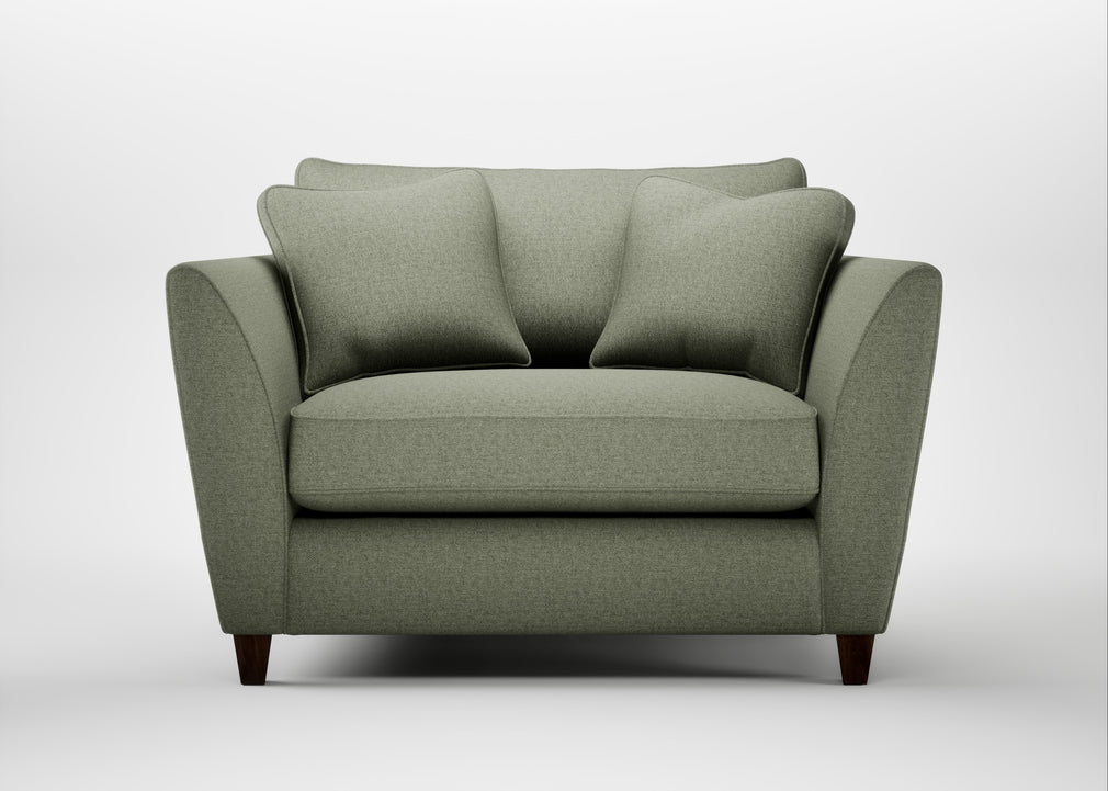 Torino Loveseat Capelo Linen-Cotton Sage / Walnut Stained