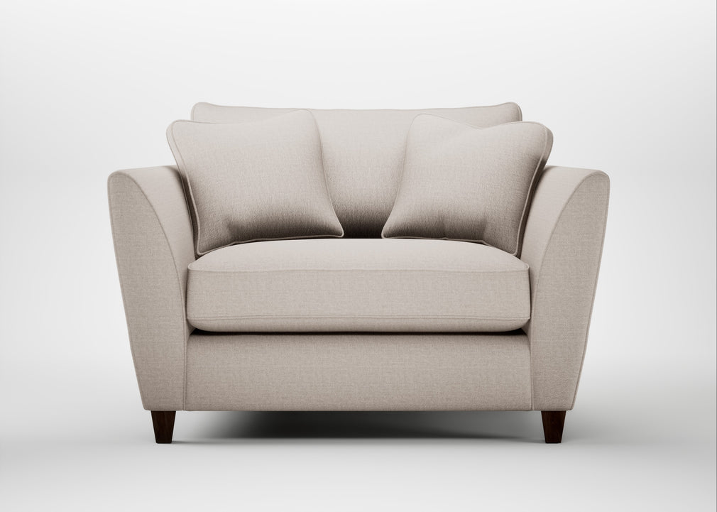 Torino Loveseat Capelo Linen-Cotton Sesame / Walnut Stained