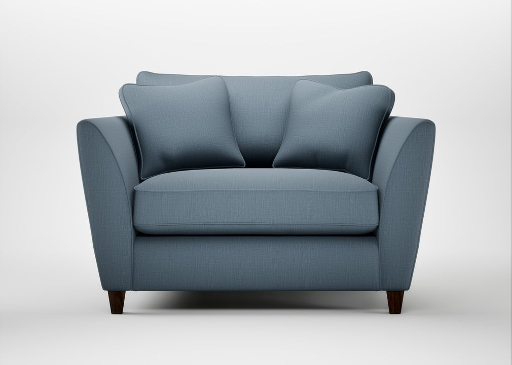 Torino Loveseat Smart Cotton Linen Celestial / Walnut Stained