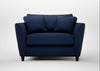 Torino Loveseat Smart Cotton Linen Indigo / Walnut Stained