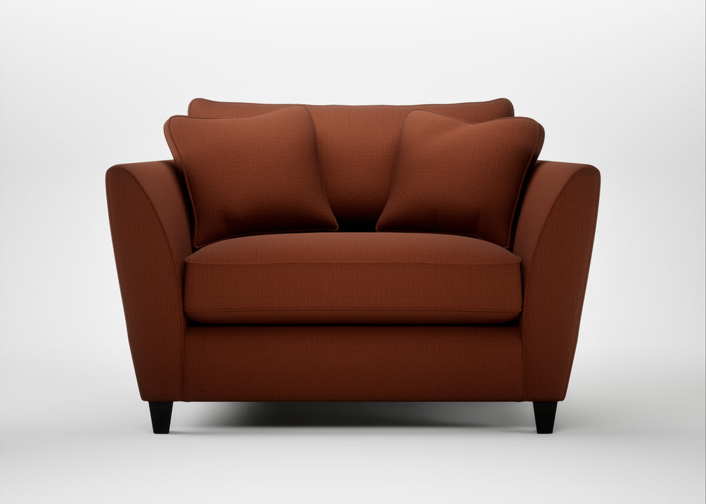 Torino Loveseat Smart Cotton Linen Rust / Black