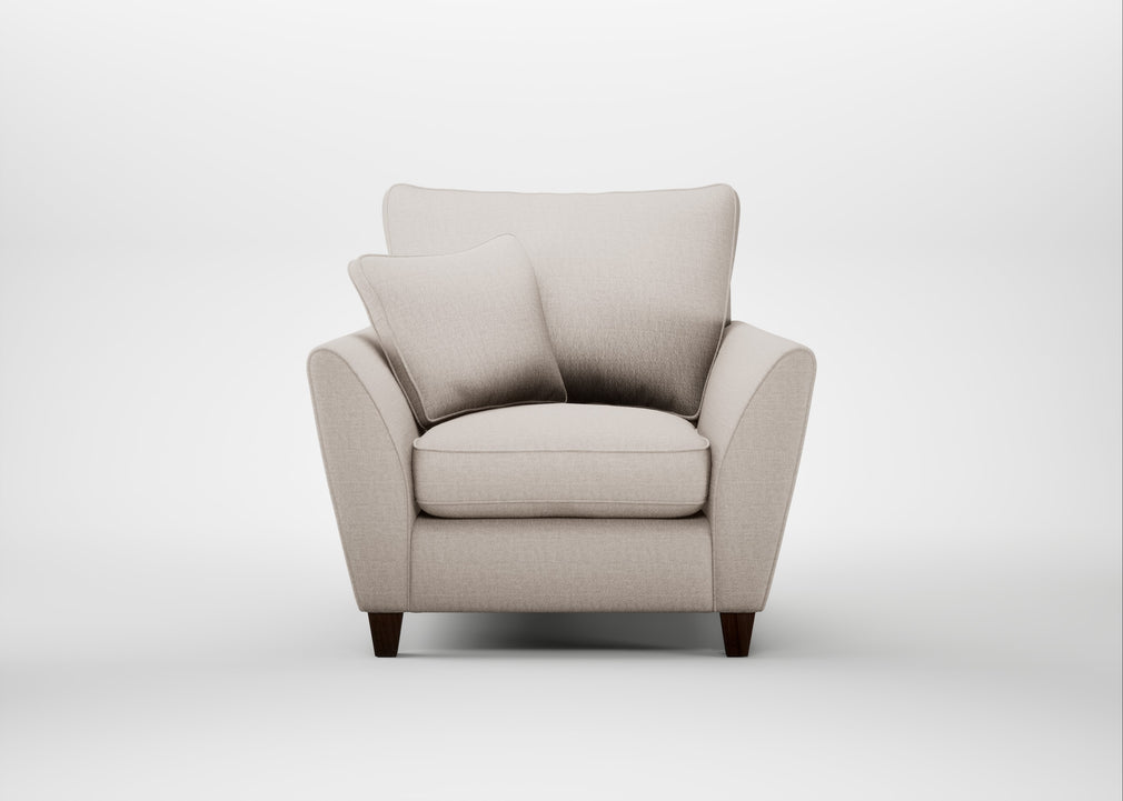 Torino Armchair Capelo Linen-Cotton Sesame / Walnut Stained