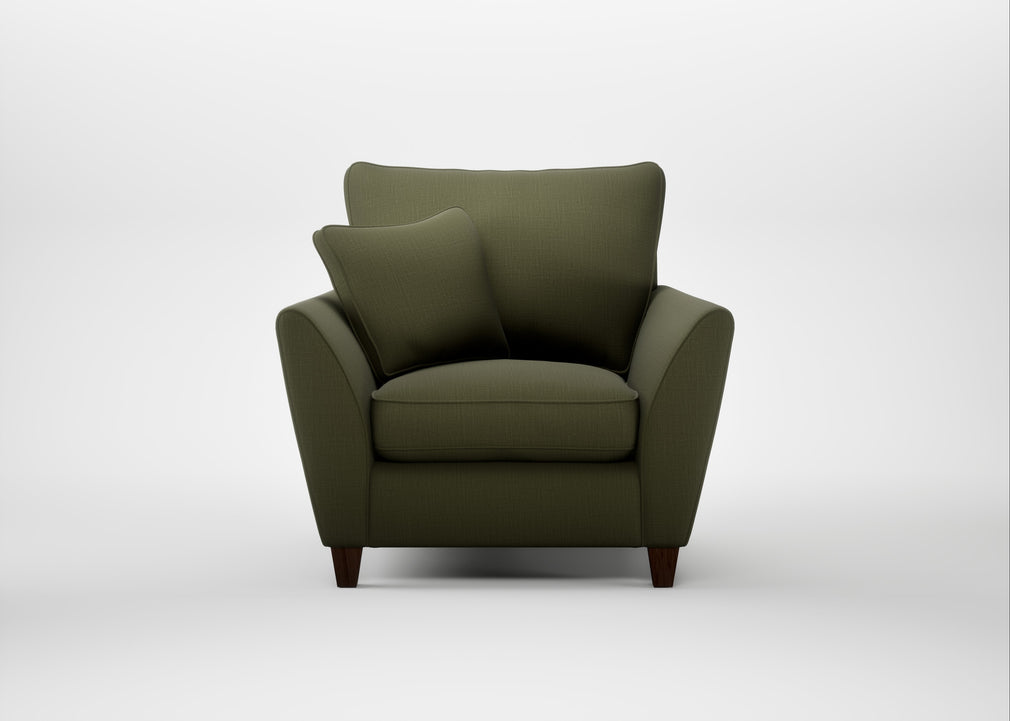 Torino Armchair Smart Cotton Linen Myrtle / Walnut Stained