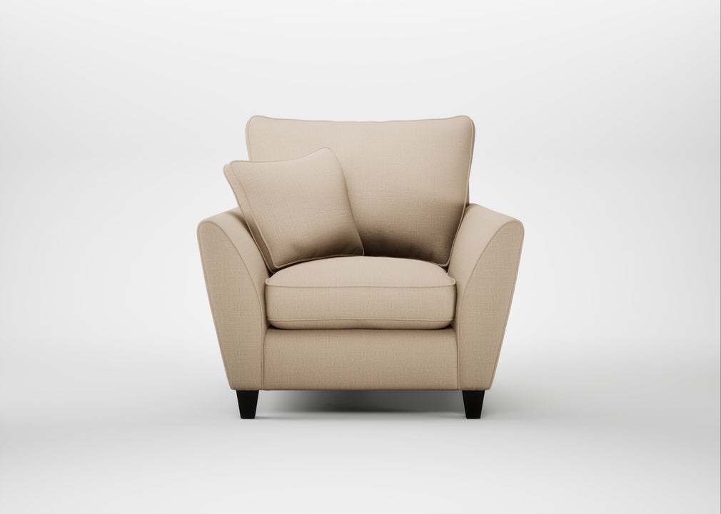 Torino Armchair Smart Cotton Linen Rice / Black