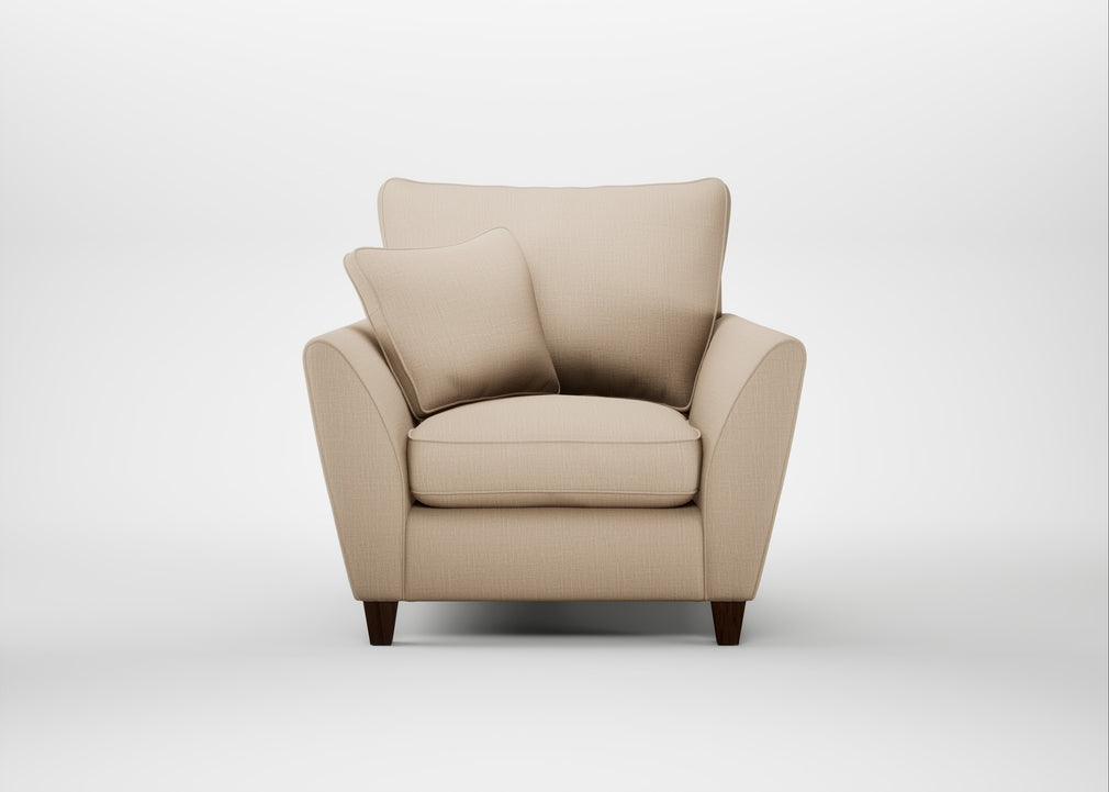 Torino Armchair Smart Cotton Linen Rice / Walnut Stained